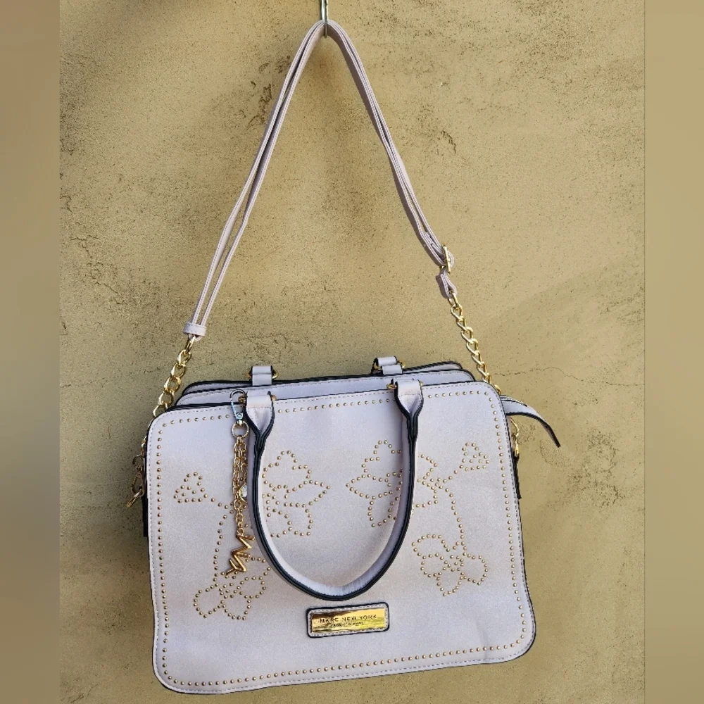 Andrew Marc New York Satchel w/ Floral Stud Detail - Top Handle & Crossbody - Picture 11 of 16